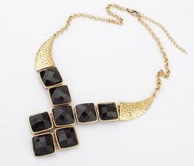 Gold Resin Bib&Choker&Statement fashion/wedding necklace/gift /statement necklace/Crystal Pearl Necklace/bubble necklace/bib necklace/acrylic 