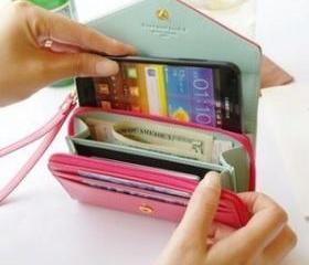 Mobile phone bag purse change purse Wallet With Card Pocket